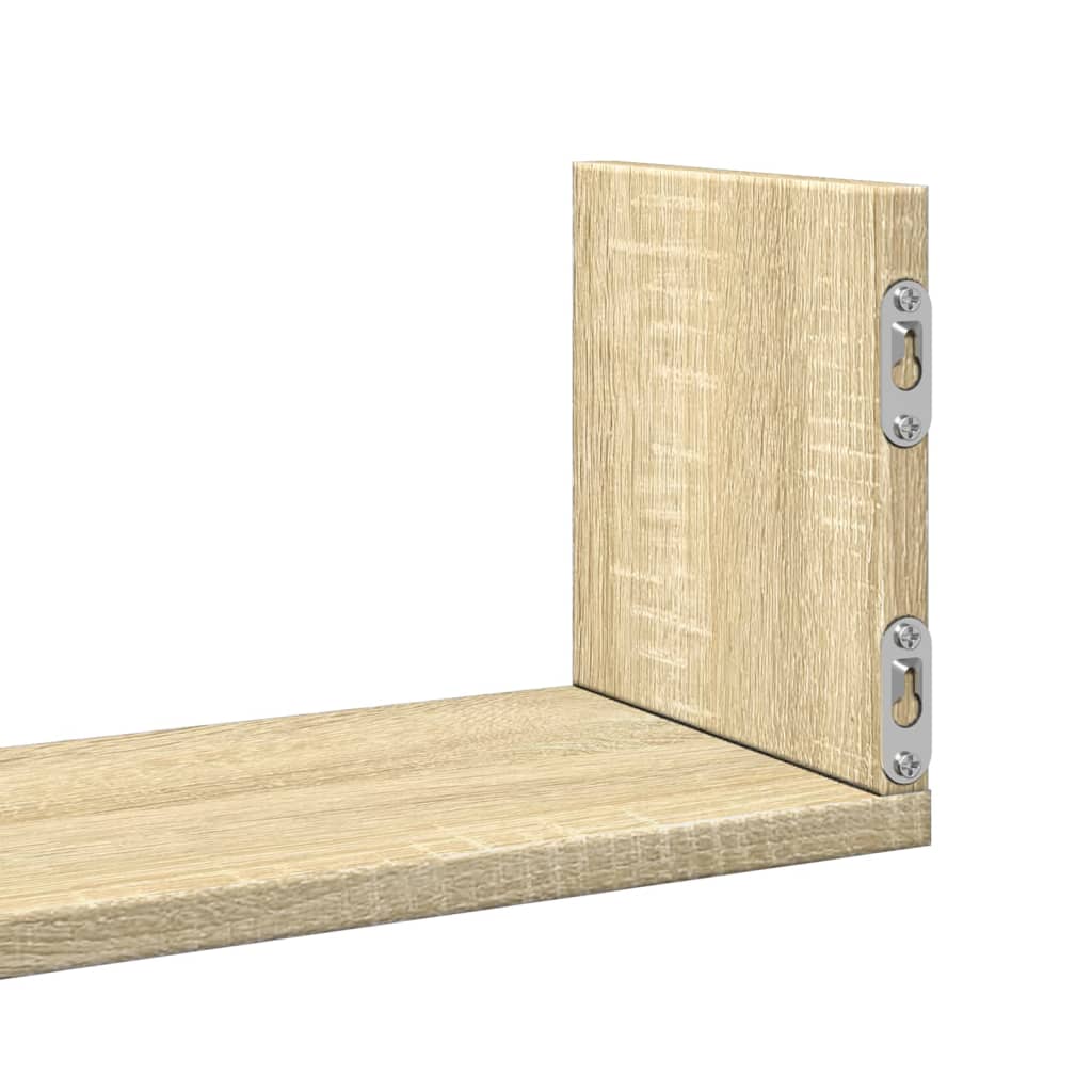 Mensole Parete 2pz Rovere Sonoma 58x18x18 cm in Truciolato