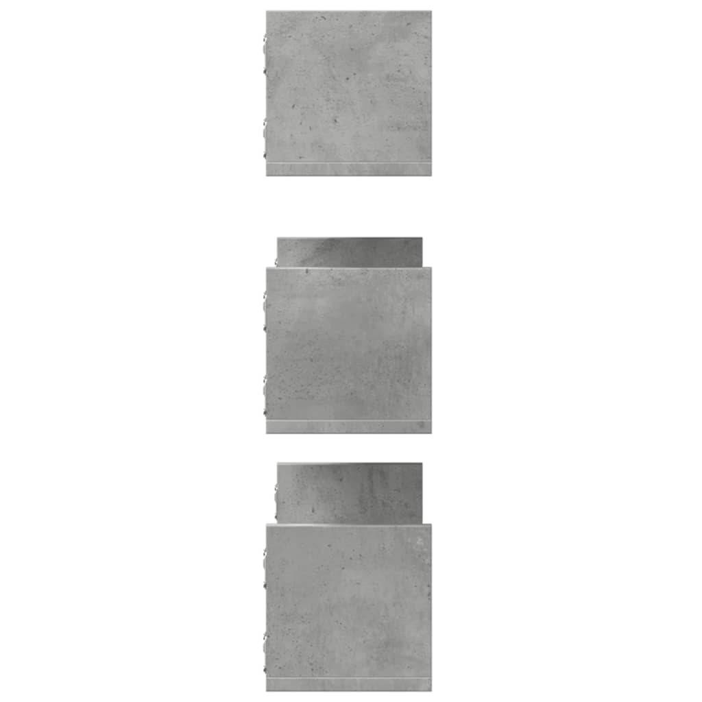 Mensole a Muro 2pz Grigio Cemento 58x18x18 cm in Truciolato