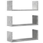 Mensole a Muro 2pz Grigio Cemento 58x18x18 cm in Truciolato