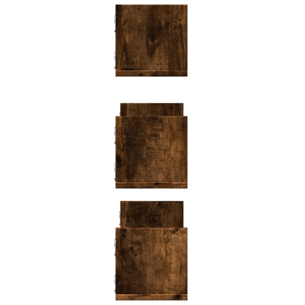 Mensole da Parete 2pz Rovere Fumo 58x18x18 cm in Truciolato