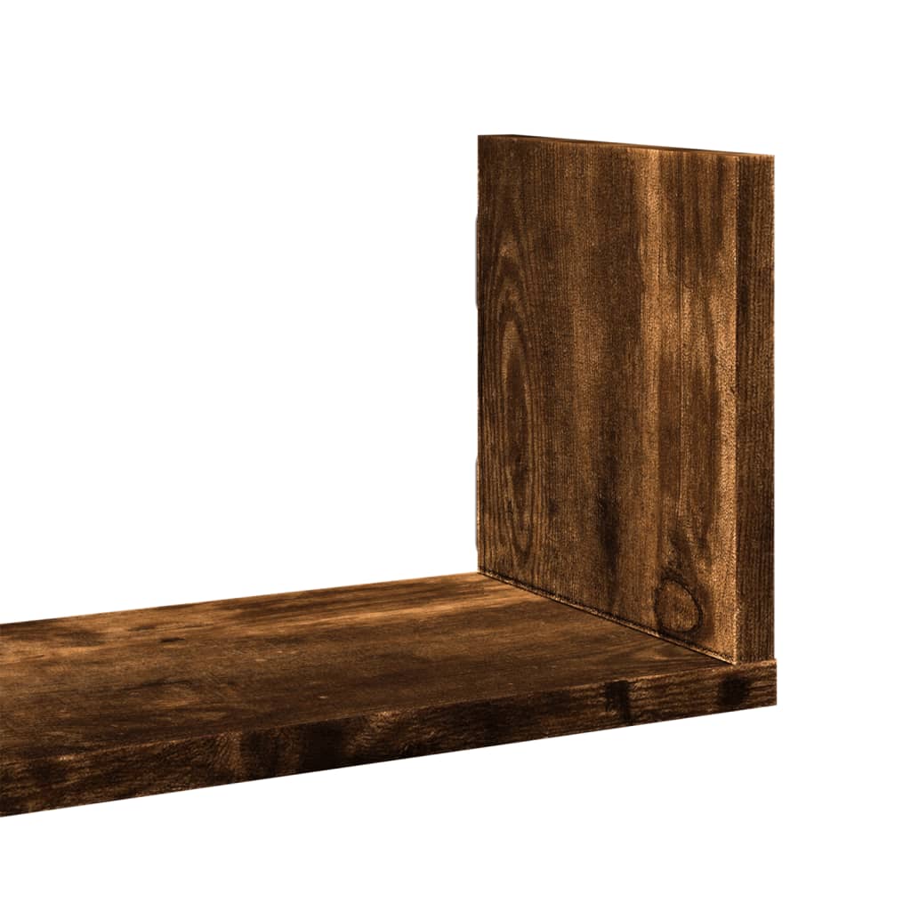 Mensole da Parete 2pz Rovere Fumo 58x18x18 cm in Truciolato