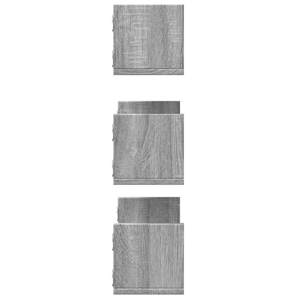 Mensole a Parete 2pz Grigio Sonoma 58x18x18 cm in Truciolato