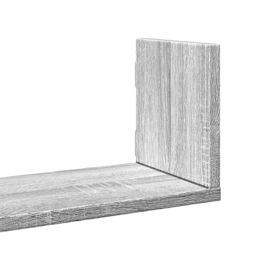 Mensole a Parete 2pz Grigio Sonoma 58x18x18 cm in Truciolato