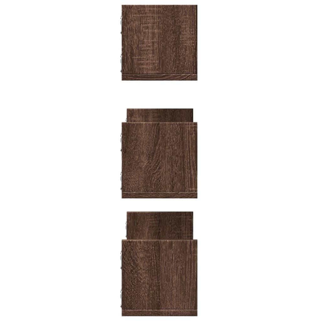 Mensole da Parete 3pz Rovere Marrone 58x18x18 cm in Truciolato