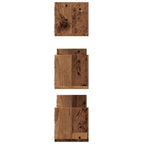 Mensole da Parete 3pz Legno Antico 58x18x18 cm in Truciolato