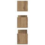 Mensole Parete 3pz Rovere Artigianale 58x18x18 cm in Truciolato