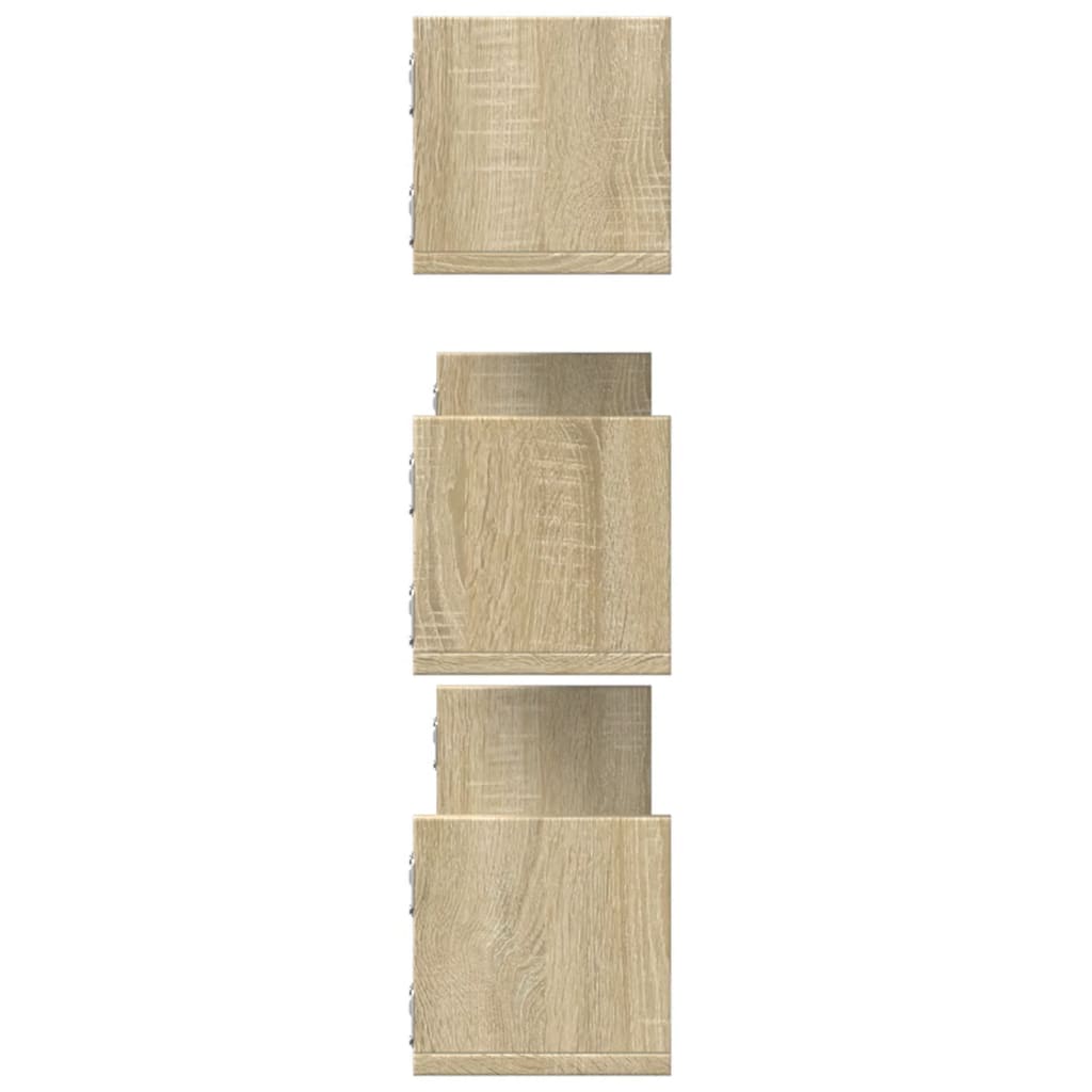 Mensole a Parete 3pz Rovere Sonoma 80x18x18 cm in Truciolato