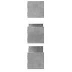 Mensole a Parete 3pz Grigio Cemento 80x18x18 cm in Truciolato