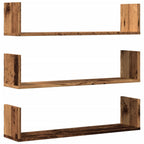 Mensole a Parete 3pz Legno Antico 80x18x18 cm in Truciolato
