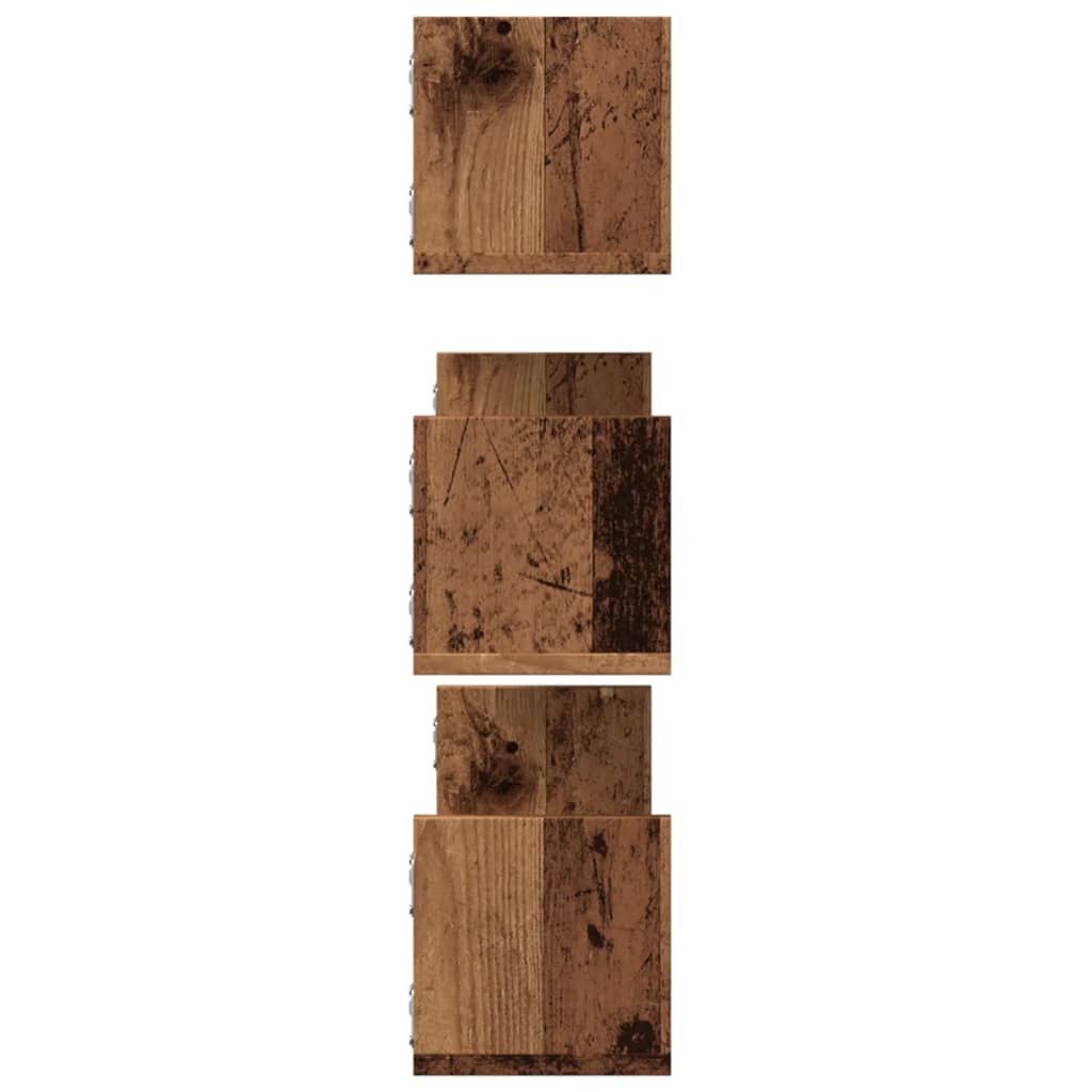 Mensole a Parete 3pz Legno Antico 80x18x18 cm in Truciolato