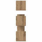 Mensole Parete 3pz Rovere Artigianale 80x18x18 cm in Truciolato