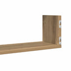 Mensole Parete 3pz Rovere Artigianale 80x18x18 cm in Truciolato