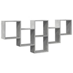 Scaffale a Muro Grigio Cemento 159x18x66 cm in Truciolato