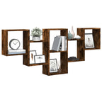 Mensola a Muro Rovere Fumo 159x18x66 cm in Truciolato
