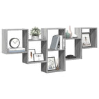 Mensola a Muro Grigio Sonoma 159x18x66 cm in Truciolato
