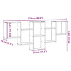 Scaffale a Parete Rovere Artigianale 159x18x66 cm in Truciolato