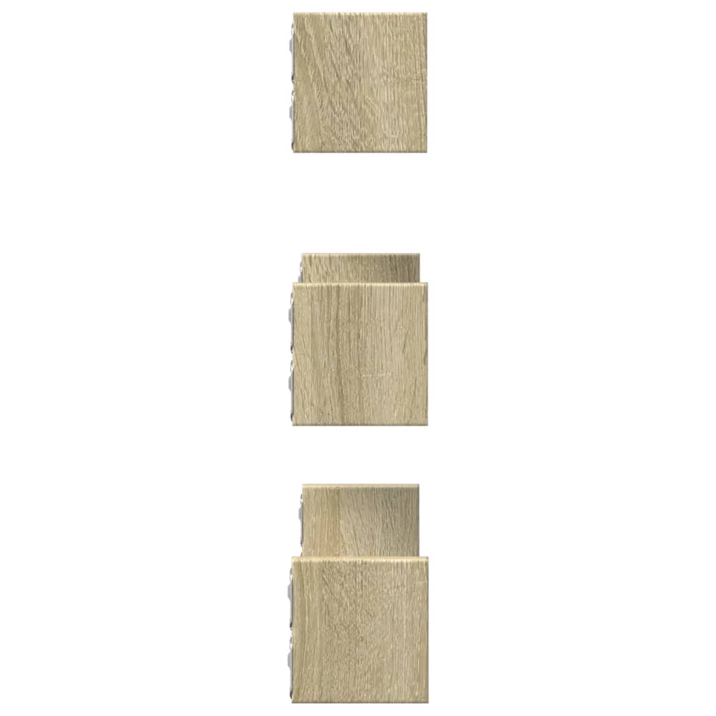 Mensole a Muro 3 pz Rovere Sonoma in Truciolato