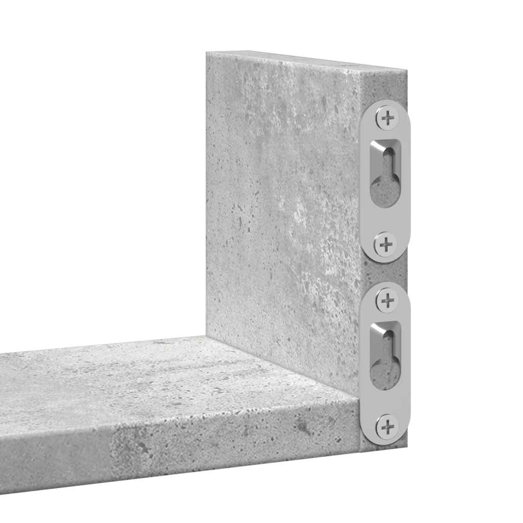 Mensole a Muro 3 pz Grigio Cemento in Truciolato