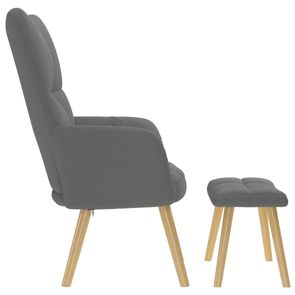Poltrona Relax con Poggiapiedi Grigio Chiaro in Tessuto
