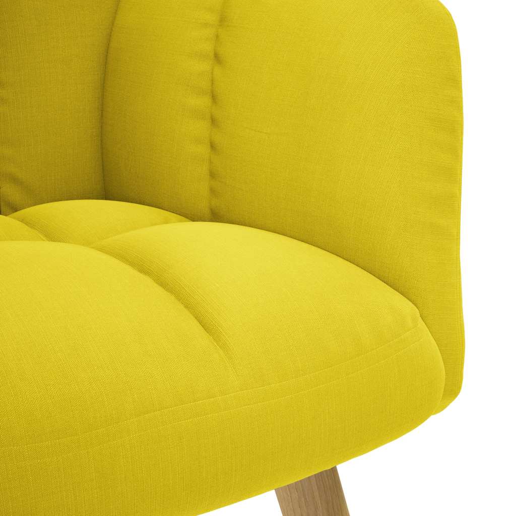 Sedia Relax con Poggiapiedi Giallo Chiaro in Tessuto
