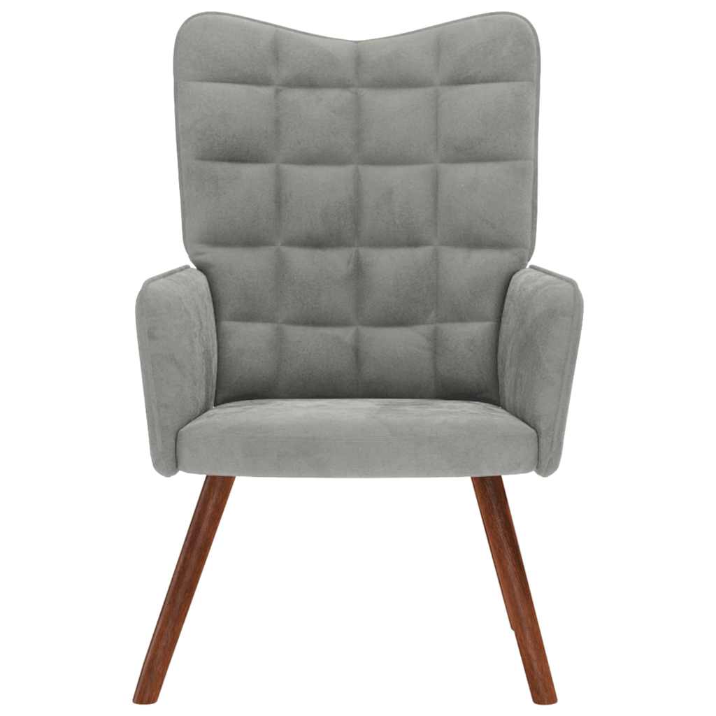 Sedia Relax Grigio Chiaro in Velluto