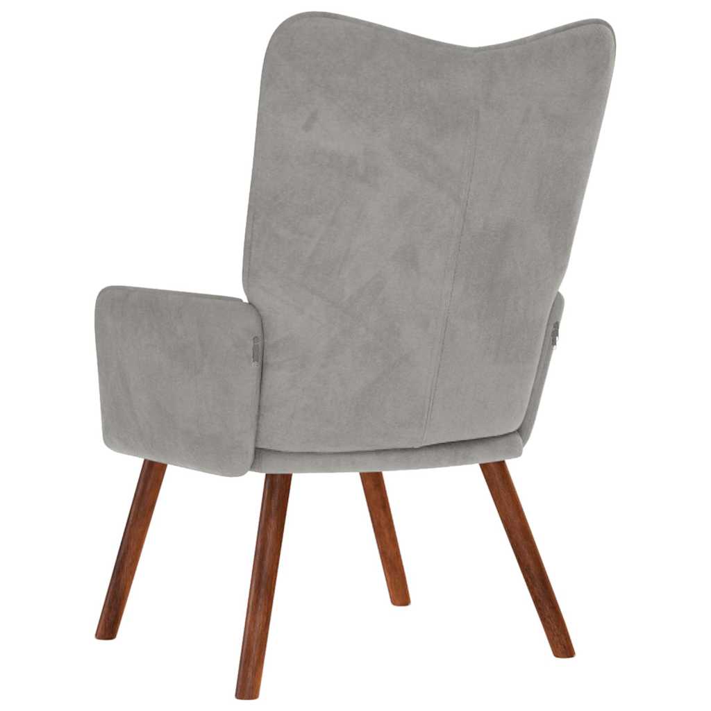 Sedia Relax Grigio Chiaro in Velluto