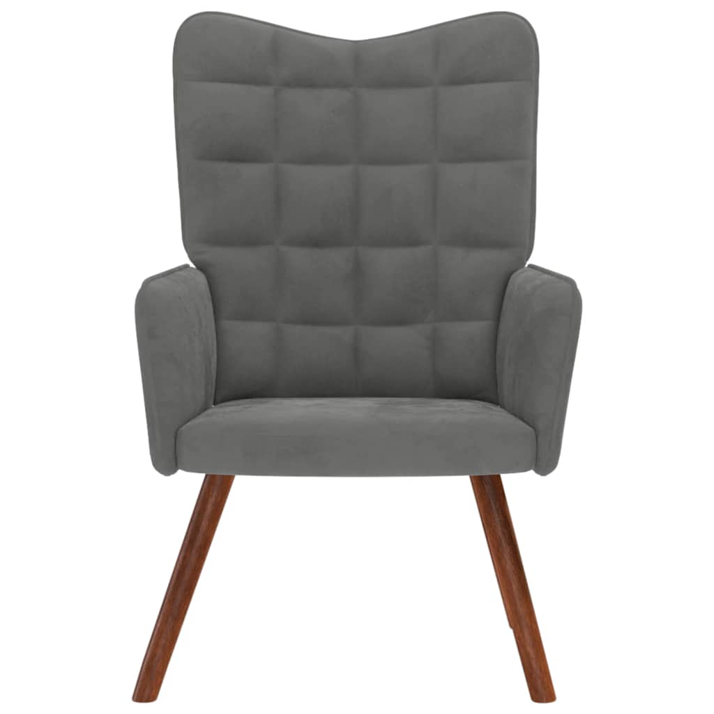 Sedia Relax Grigio Scuro in Velluto