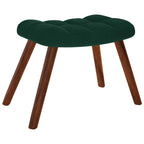 Poltrona Relax con Sgabello in Velluto Verde Scuro