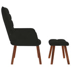 Poltrona Relax con Sgabello in Velluto Nero