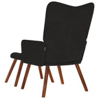 Poltrona Relax con Sgabello in Velluto Nero