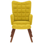 Poltrona Relax con Sgabello in Velluto Giallo
