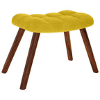Poltrona Relax con Sgabello in Velluto Giallo