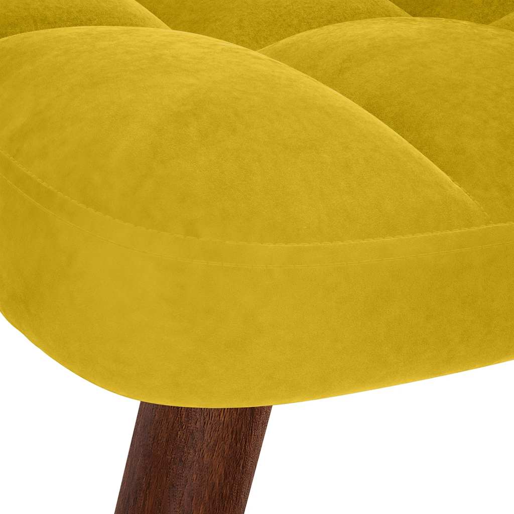 Poltrona Relax con Sgabello in Velluto Giallo