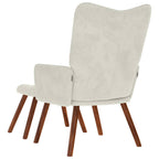 Poltrona Relax con Sgabello in Velluto Crema