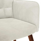 Poltrona Relax con Sgabello in Velluto Crema