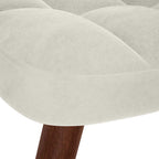 Poltrona Relax con Sgabello in Velluto Crema