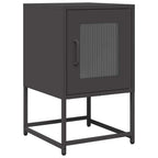 Comodino Nero 36x39x60,5 cm in Acciaio Laminato a Freddo