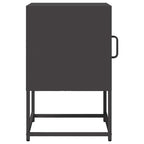 Comodino Nero 36x39x60,5 cm in Acciaio Laminato a Freddo