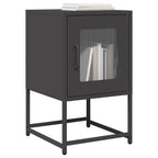 Comodino Nero 36x39x60,5 cm in Acciaio Laminato a Freddo