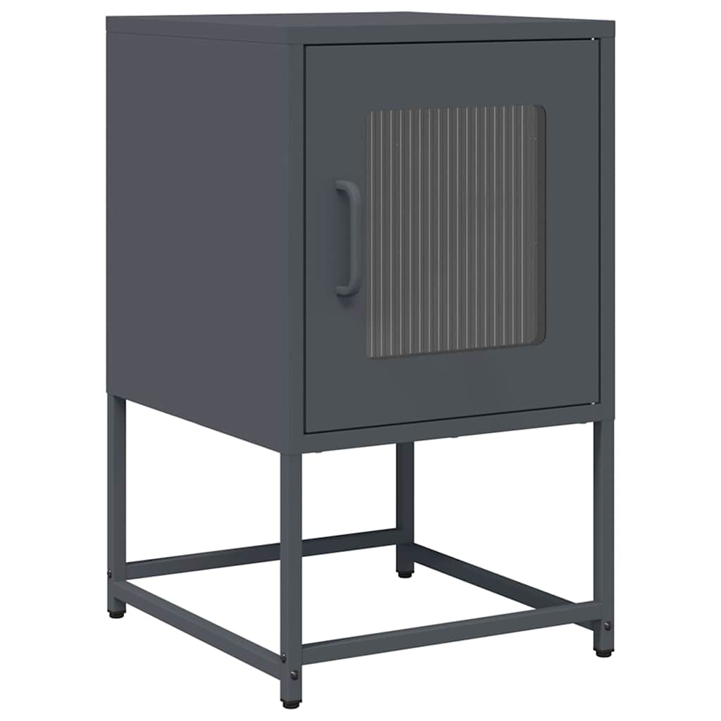 Comodino Antracite 36x39x60,5 cm in Acciaio Laminato a Freddo
