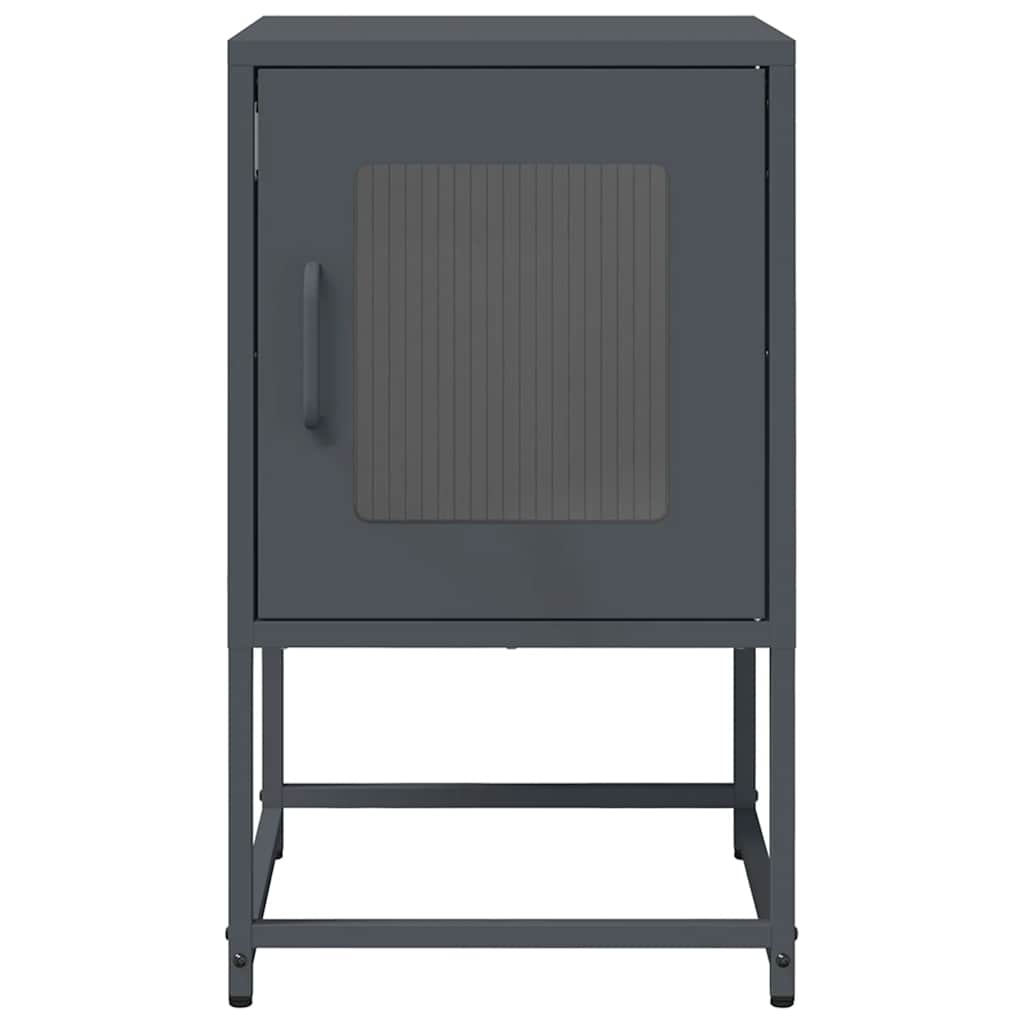 Comodino Antracite 36x39x60,5 cm in Acciaio Laminato a Freddo