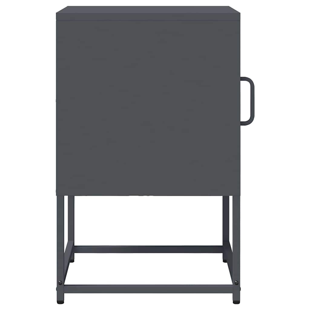 Comodino Antracite 36x39x60,5 cm in Acciaio Laminato a Freddo