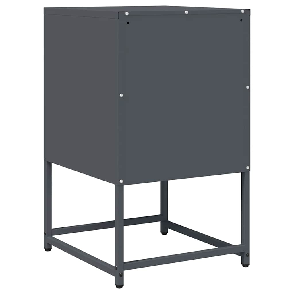 Comodino Antracite 36x39x60,5 cm in Acciaio Laminato a Freddo