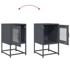 Comodino Antracite 36x39x60,5 cm in Acciaio Laminato a Freddo