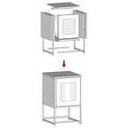 Comodino Antracite 36x39x60,5 cm in Acciaio Laminato a Freddo