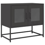 Mobile TV Nero 68x39x60,5 cm in Acciaio Laminato a Freddo