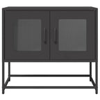 Mobile TV Nero 68x39x60,5 cm in Acciaio Laminato a Freddo