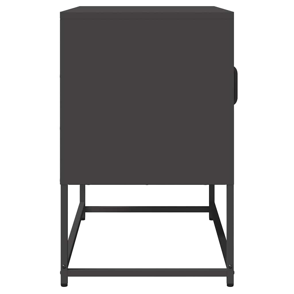 Mobile TV Nero 68x39x60,5 cm in Acciaio Laminato a Freddo