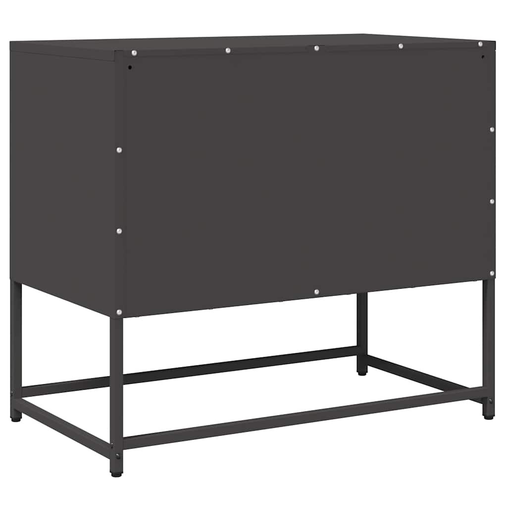 Mobile TV Nero 68x39x60,5 cm in Acciaio Laminato a Freddo