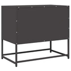 Mobile TV Nero 68x39x60,5 cm in Acciaio Laminato a Freddo
